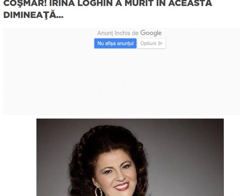Otrăvitor! „Irina Loghin a murit”. Adevărul despre informația care a pus România pe jar!
