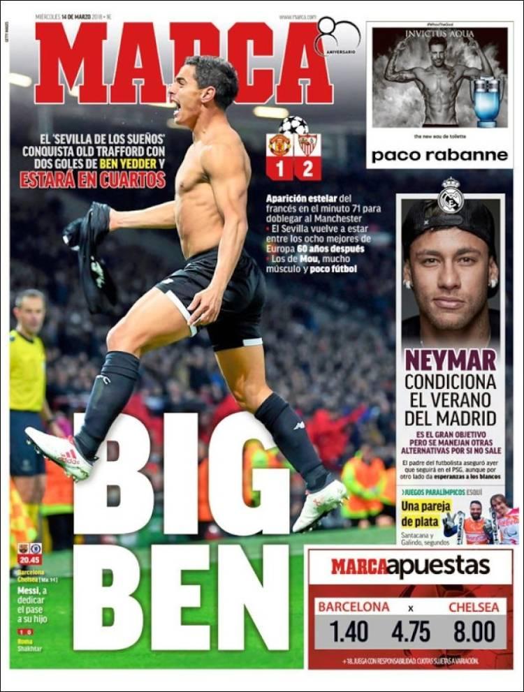 Revista presei sportive, 14.03.2018: Gigi Becali și-a găsit nașul în Liga 1; BIG BEN îl elimină pe marele Jose Mourinho din Liga Campionilor