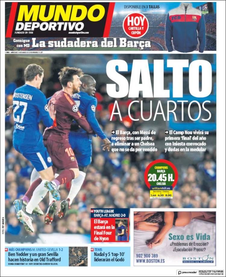 Revista presei sportive, 14.03.2018: Gigi Becali și-a găsit nașul în Liga 1; BIG BEN îl elimină pe marele Jose Mourinho din Liga Campionilor