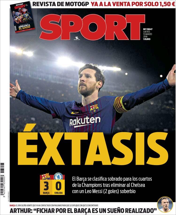 Revista presei sportive, 15.03.2018: Pe ce sumă se vinde Dinamo; Lionel Messi, zeu în toată presa din Europa: ”Magic”, ”Tatăl Nostru”, ”Dumnezeu”