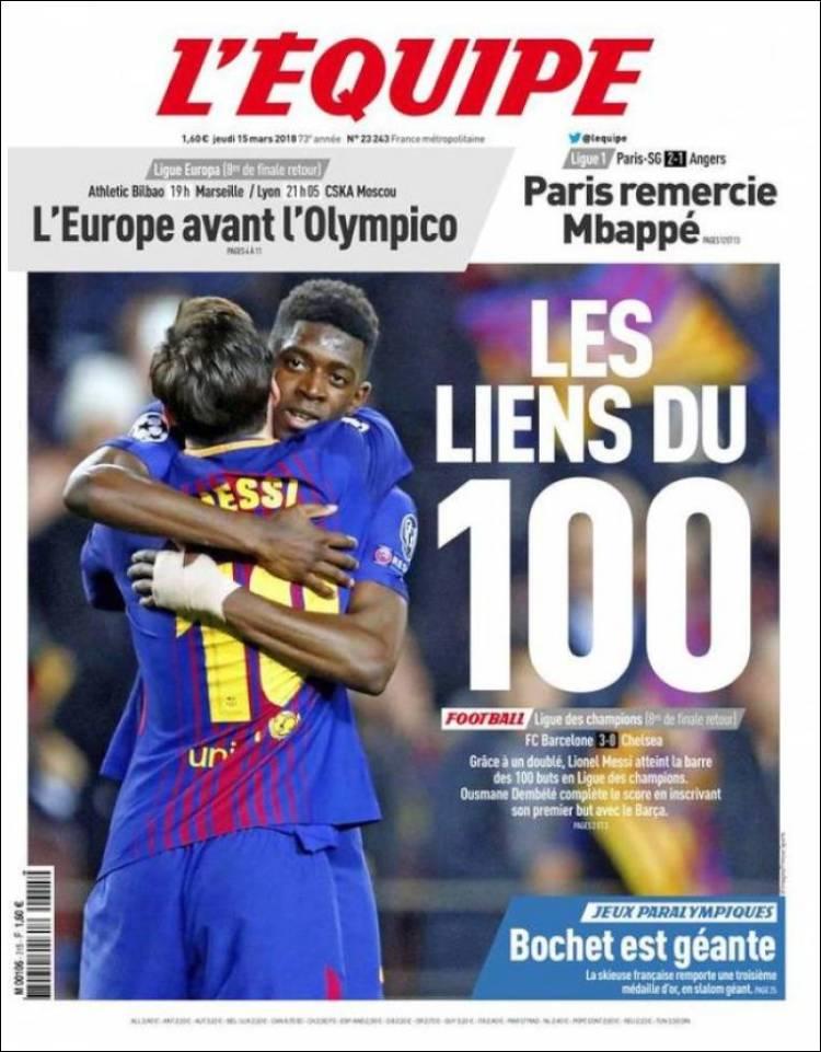 Revista presei sportive, 15.03.2018: Pe ce sumă se vinde Dinamo; Lionel Messi, zeu în toată presa din Europa: ”Magic”, ”Tatăl Nostru”, ”Dumnezeu”