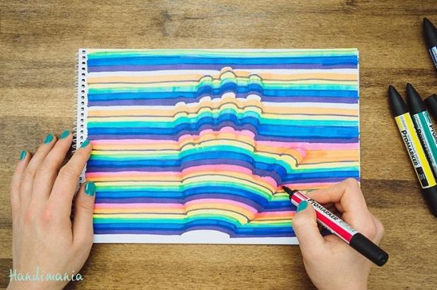 Artist In 3 Minute și Tu Iți Poți Desena Mana 3d Urmand Fiecare