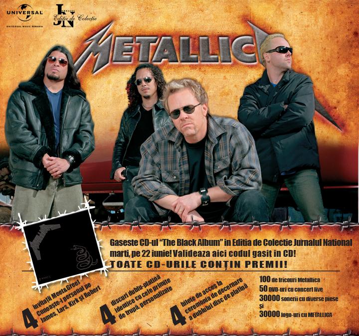 CD Metallica, numai cu Jurnalul National