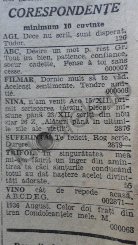 Ce mesaje de DRAGOSTE și DOR își trimiteau bunicii și străbunicii noștri în paginile ziarelor de acum  80 de ani! Un cuvânt costa 5 LEI!