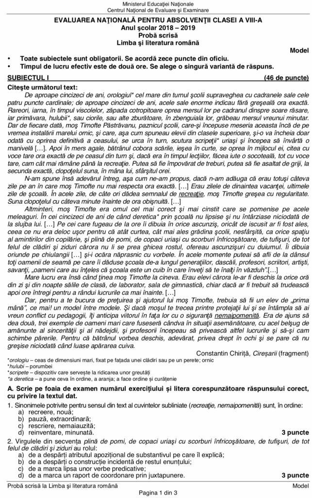 Modele Subiecte Bac 2019 și Evaluare Națională 2019 Edu.ro publicate! Cum arată primele subiecte