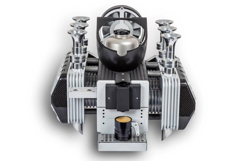 Îți plac senzațiile tari? Cum arată expresorul în formă de motor Porsche!