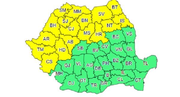 Avertizare METEO pe weekend. Vremea se răcește în toată țara: ploi, vânt și lapoviță