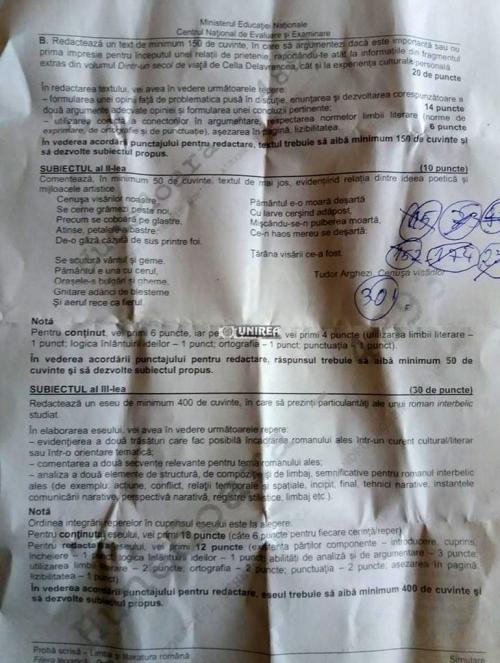 Subiecte simulare BACALAUREAT 2018. Romanul interbelic, printre cerințele la Limba română