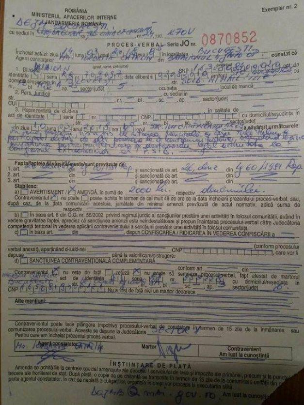 Bărbat surdo-mut, amendat de Jandarmerie pentru că a strigat lozinci împotriva puterii: „Aşa a descris agentul constatator fapta“