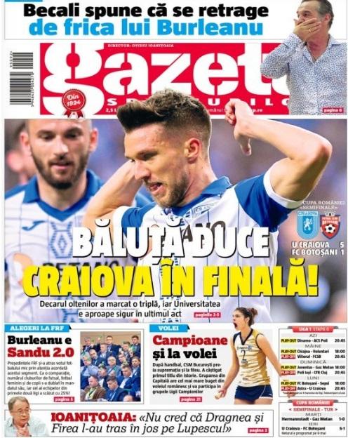 Revista presei sportive, 20.04.2018. Cupa României, ”U” Craiova, prima finalistă; șoc în Franța: Neymar cere plecarea ?!; Barcelona se pregătește de primul trofeu