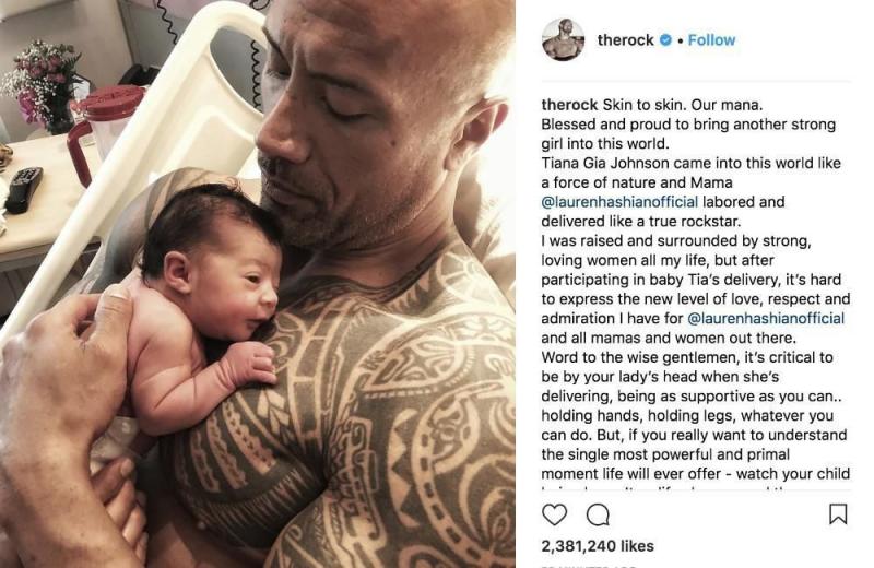 Nu e bebeluș regal, dar e deja e o minivedetă la Hollywood! Actorul american Dwayne Johnson şi prietena sa, cântăreaţa Lauren Hashian, au devenit luni părinţi