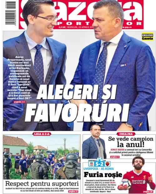 Revista presei sportive, 25.04.2018: respect suprem pentru suporteri UTA-Poli; Real visează la un ”Cristianer Fest” în Ligă; Messi, noul căpitan al Barcelonei