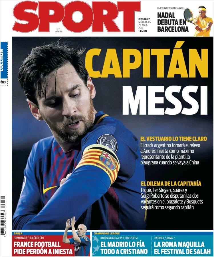 Revista presei sportive, 25.04.2018: respect suprem pentru suporteri UTA-Poli; Real visează la un ”Cristianer Fest” în Ligă; Messi, noul căpitan al Barcelonei
