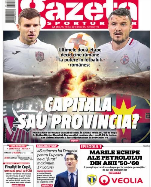 Revista presei sportive, 10.05.2018: finalistă în Cupă, Craiova primește FCSB într-un vulcan; Barcelona nu mai vede Realul în clasament, Sergio Ramos, one-man show în Sevilla-Real