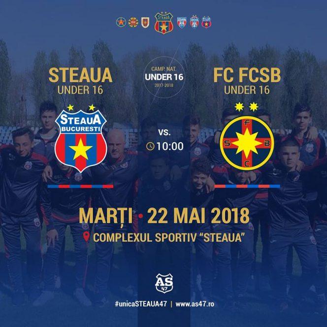 S-a încheiat primul meci din istorie FCSB vs. Steaua București! Ce tricouri au purtat juniorii echipei lui Gigi Becali