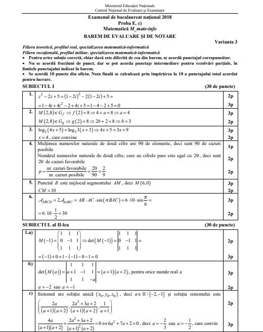 Bac 2018 - Sesiunea Specială. Subiecte la Istorie și Matematică