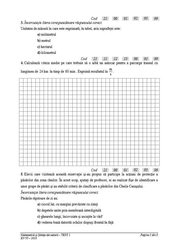 Evaluarea Națională 2018. Subiecte la Matematică și Științele Naturii