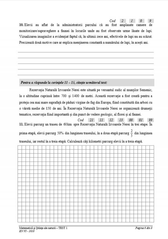 Evaluarea Națională 2018. Subiecte la Matematică și Științele Naturii