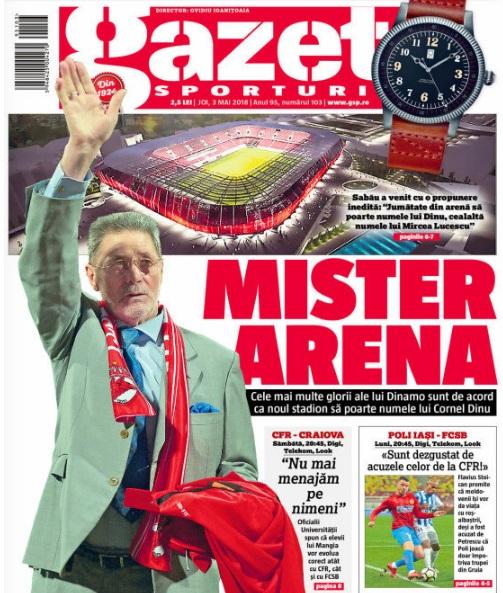 Revista presei sportive, 03.05.2018: dinamoviștii au ales ce nume va purta noul stadion; Craiova dă o veste uriașă FCSB-ului înainte de meciul cu CFR; Griezmann la Barcelona, chestiune de zile