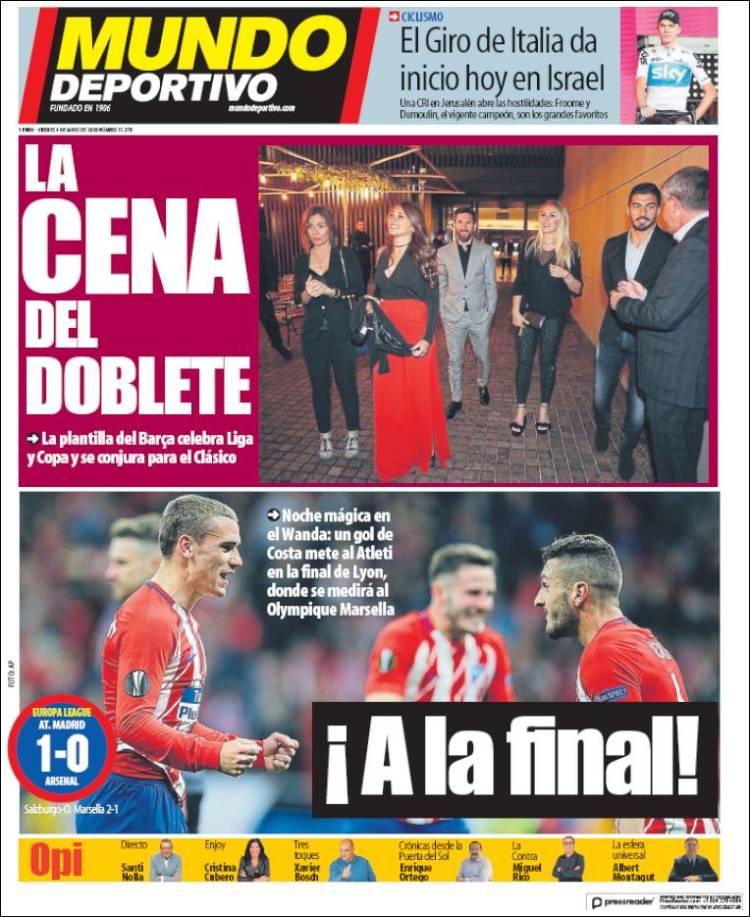 Revista presei sportive, 04.05.2018: FCSB joacă ”acasă” cu Poli Iași - stadion plin de steliști; Barcelona dă primul tun: noul Neymar; Madridul domină Europa, Real și Atletico în finalele continentale