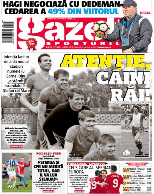 Revista presei sportive, 04.05.2018: FCSB joacă ”acasă” cu Poli Iași - stadion plin de steliști; Barcelona dă primul tun: noul Neymar; Madridul domină Europa, Real și Atletico în finalele continentale