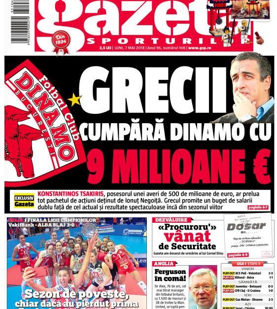 Revista presei sportive, 07.05.2018: s-a vândut cel mai titrat club din Liga 1; presa din Madrid, după Barcelona-Real 2-2: ”arbitrii o mențin neînvinsă pe Barcelona”