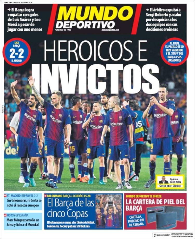 Revista presei sportive, 07.05.2018: s-a vândut cel mai titrat club din Liga 1; presa din Madrid, după Barcelona-Real 2-2: ”arbitrii o mențin neînvinsă pe Barcelona”