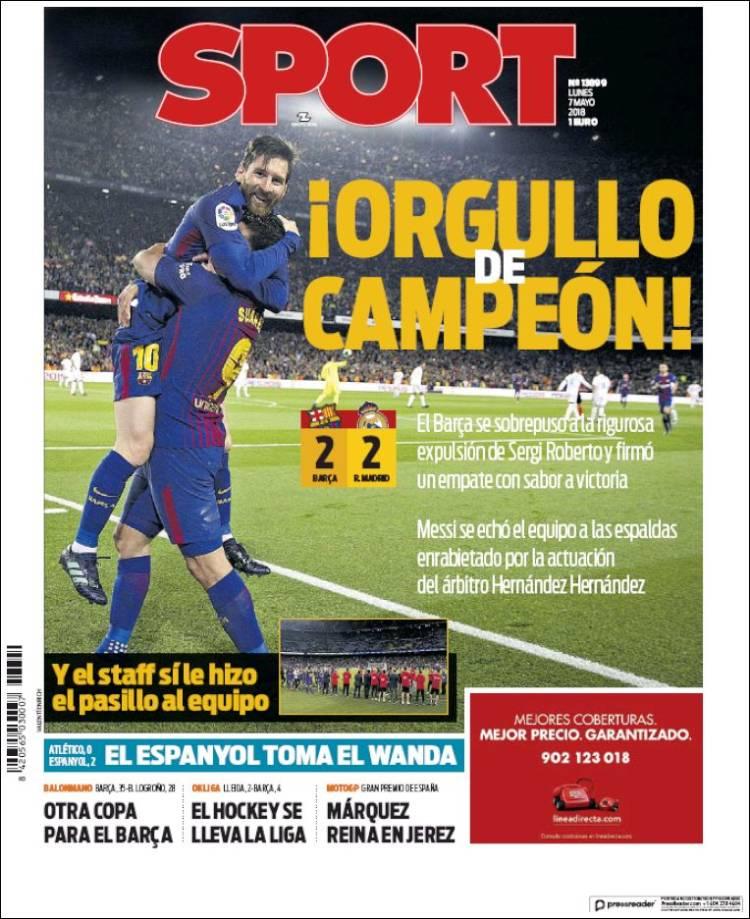 Revista presei sportive, 07.05.2018: s-a vândut cel mai titrat club din Liga 1; presa din Madrid, după Barcelona-Real 2-2: ”arbitrii o mențin neînvinsă pe Barcelona”