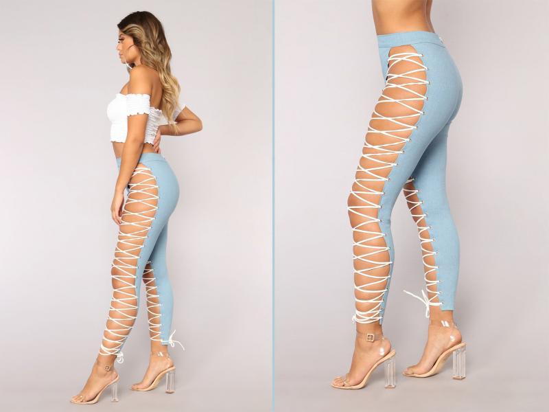 Adio, blugi clasici! Ultimul trend în materie de jeanși e extrem de indecent! Modelul face furori printre fashioniste