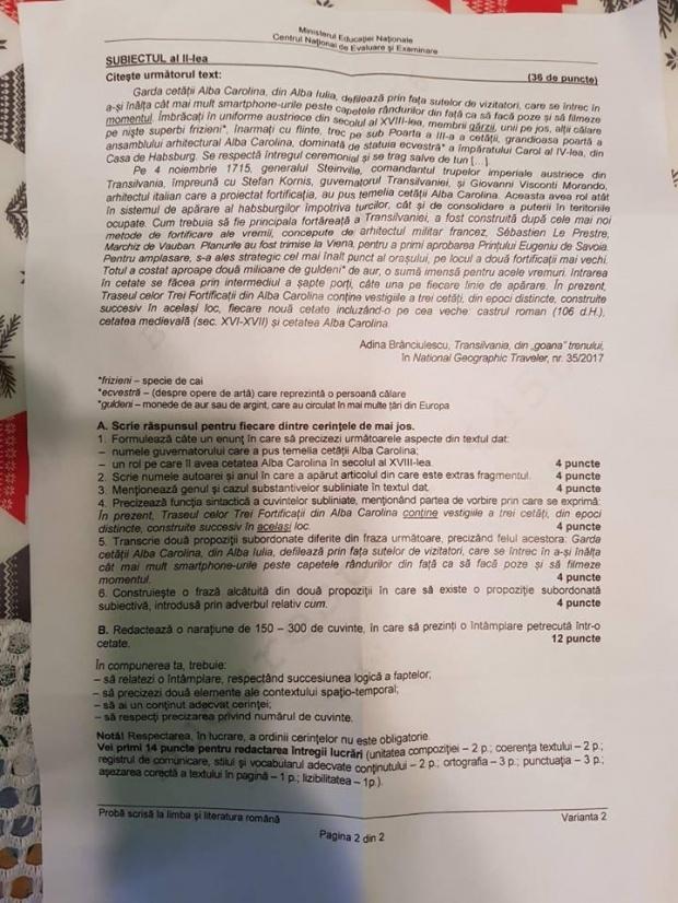 Barem Evaluare Națională 2018 Limba Română. Ce notă ai putea primi în funcție de punctaj