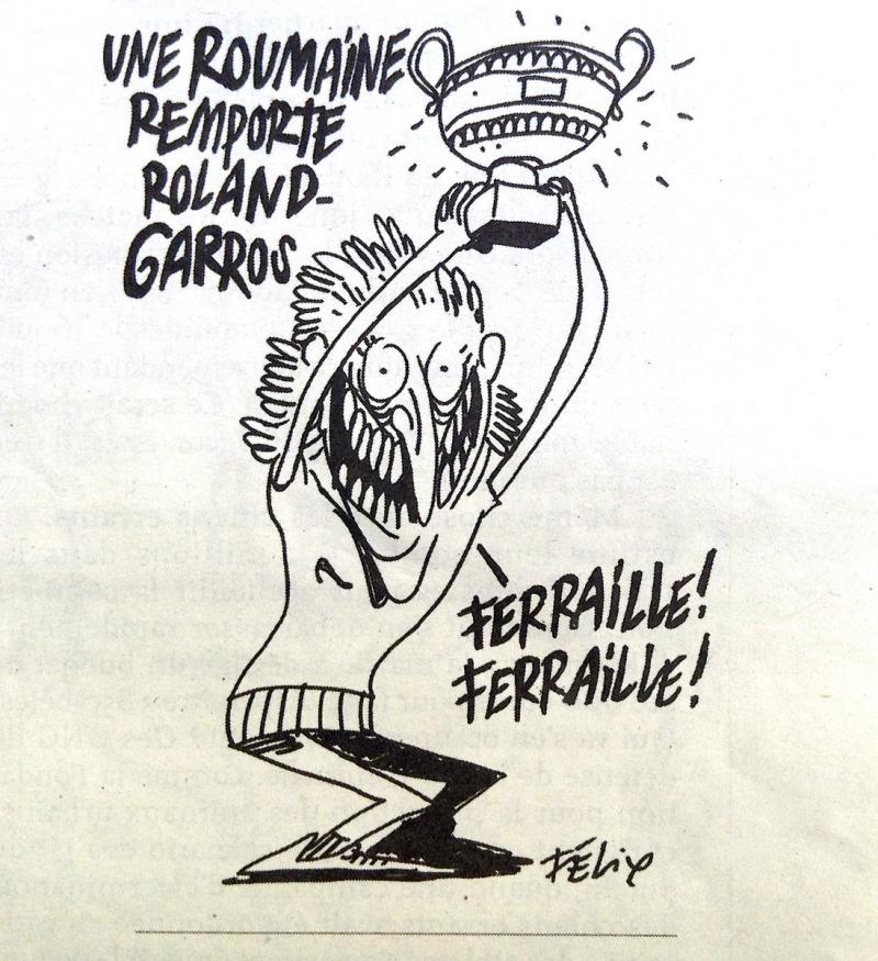 REVOLTĂTOR! Cum este înfățișată Simona Halep pe coperta revistei Charlie Hebdo după titlul câștigat la Roland Garros: ”Fier vechi! Fier vechi”