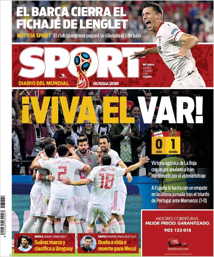 Revista presei sportive, 21.06.2018: FCSB, cu noroc, Hagi, ghinion la tragerea la sorți; Transferul zilei în Europa: Nainggolan pleacă de la Roma; Spaniolii, după Spania - Iran:”Trăiască VAR-ul”