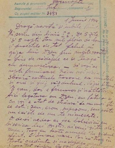 Scrisoarea unuia dintre eroii neamului: ”O, de-ai vedea ce fac bolșevicii cu biserica lui Hristos, ai veni și tu alăturea. Trag cu toate armele în zidul sfânt!”