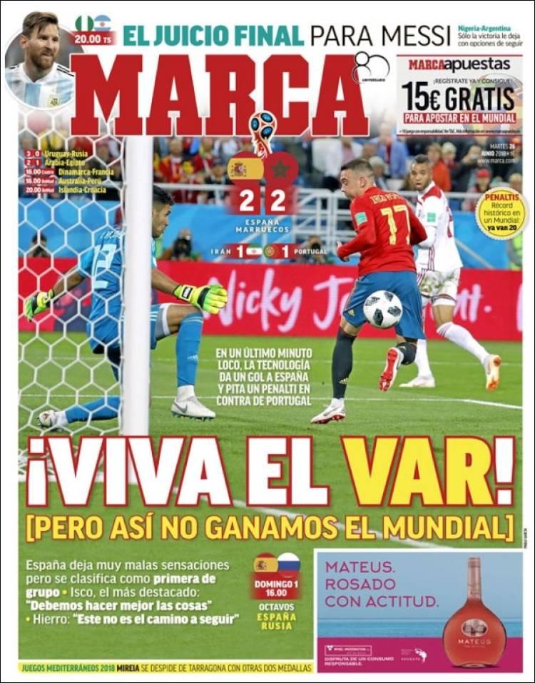 Revista presei sportive, 26.06.2018: Șumudică se ”aprovizionează” de la FCSB; ”Viva el VAR”, în toată presa spaniolă; PSG și-a vândut o vedetă