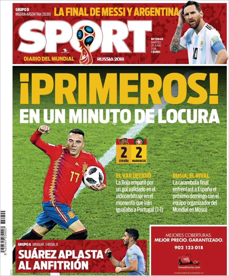 Revista presei sportive, 26.06.2018: Șumudică se ”aprovizionează” de la FCSB; ”Viva el VAR”, în toată presa spaniolă; PSG și-a vândut o vedetă