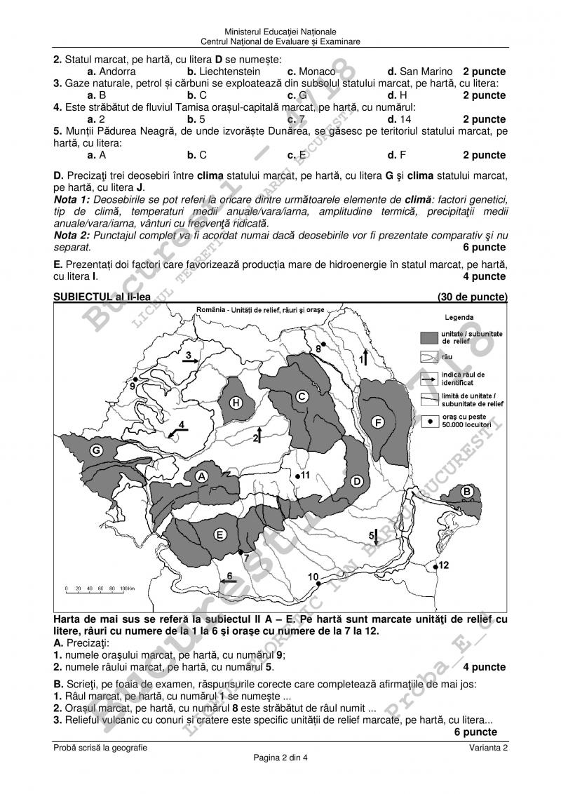 Bac 2018 Sesiunea Toamna Ce Subiecte Au Picat La Geografie Antena 1