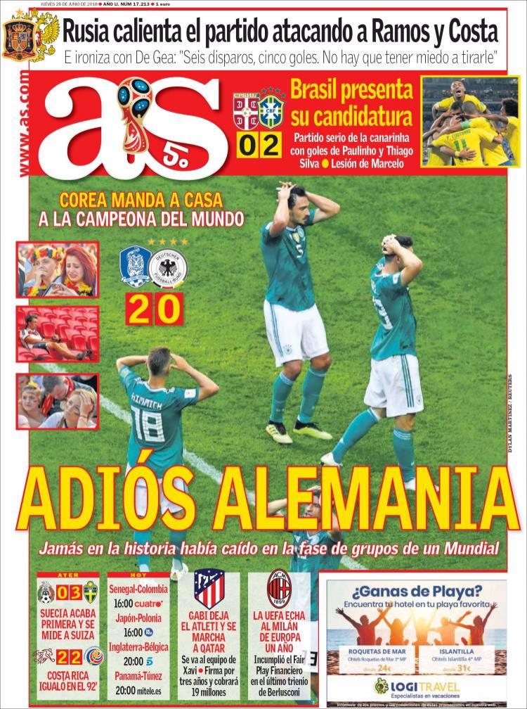 Revista presei sportive, 28.06.2018: BILD, titlu identic pe prima pagină cu cel folosit în 2014: AC Milan, OUT din Europa; Barcelona, transfer de 50 de milioane ?