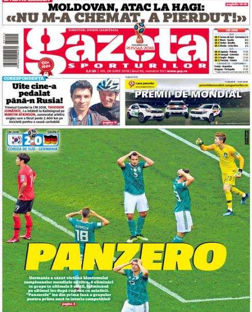 Revista presei sportive, 28.06.2018: BILD, titlu identic pe prima pagină cu cel folosit în 2014: AC Milan, OUT din Europa; Barcelona, transfer de 50 de milioane ?