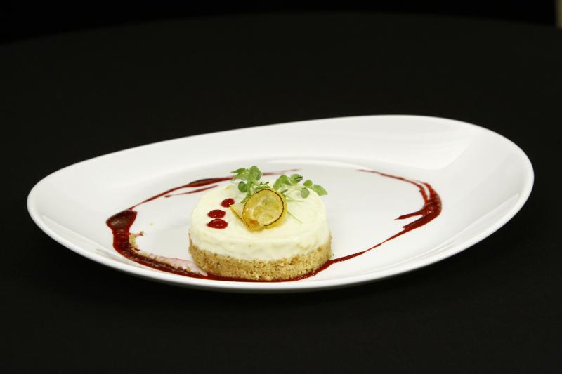 Cheesecake cu lămâie și topping de zmeură