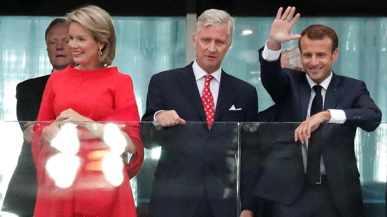 FOTO: Emmanuel Macron se pregătește de posibilul duel cu Kolinda Kitarovic din finala Cupei Mondiale! Cum s-a manifestat acesta la meciul Franța-Belgia