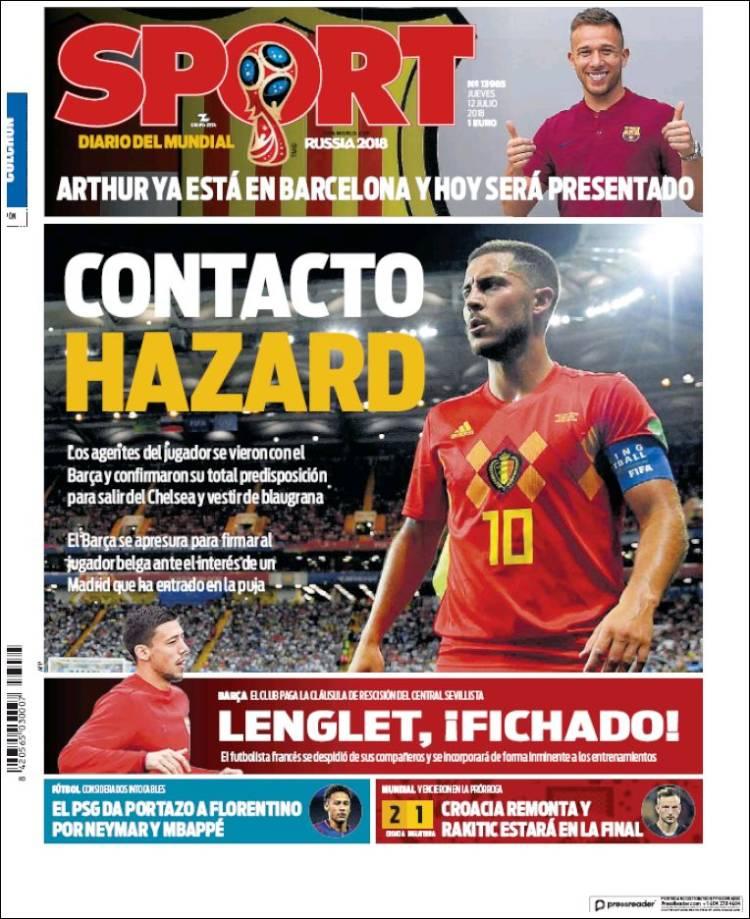 Revista presei sportive, 12.07.2018: Fantastic, epic, minunat, miraculos: Croația în finala Cupei Mondiale!; Barcelona negociază cu vedeta Belgiei de la Mondiale