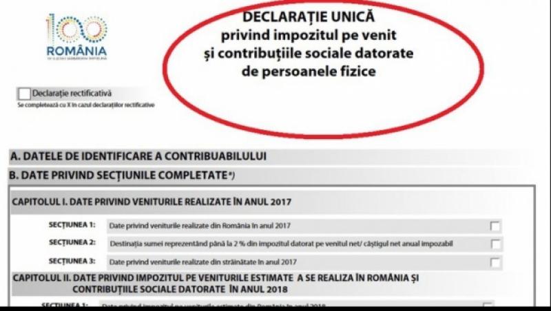 Completare declaratie unica online