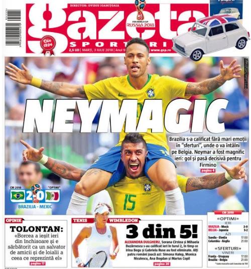 Revista presei sportive, 03.07.2018: România, start de vis la Wimbledon 2018, Barcelona, prima lovitură a verii; Anglia visează la Cupa Mondială