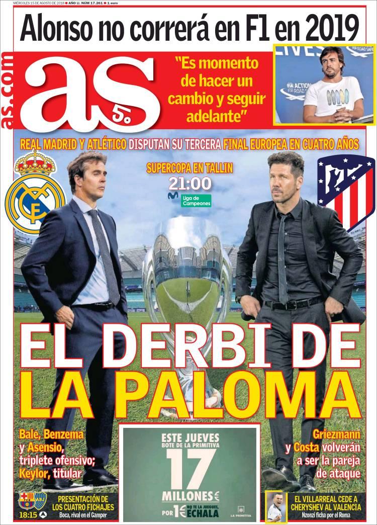 Revista presei sportive, 15.08.2018: Fortes, mesaj pentru Gigi Becali; Super-meci în Supercupa Europei: Real-Atletico. Barcelona își prezintă achizițiile într-un amical pe Nou Camp