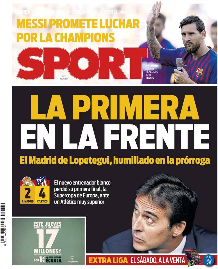 Revista presei sportive, 16.08.2018: Un campion al României, surprins într-o agenție de pariuri; Super Atleti, Super Simeone, Supercupa Europei!