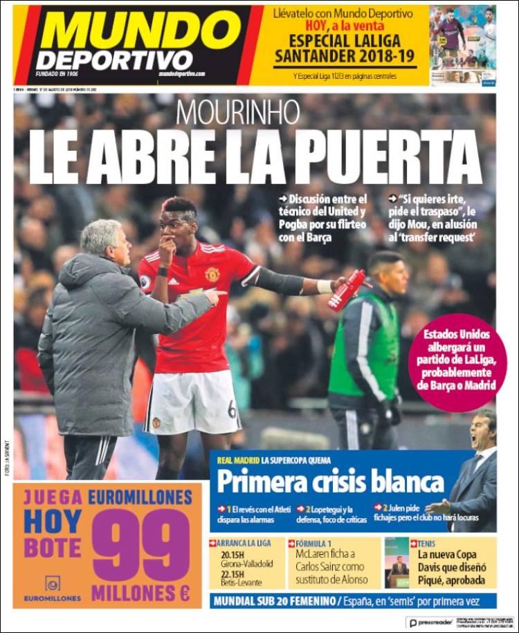 Revista presei sportive, 17.08.2018: FCSB, duel cu un român în play-off-ul Europa League; Lovitură de teatru: Pogba, la un pas de La Liga