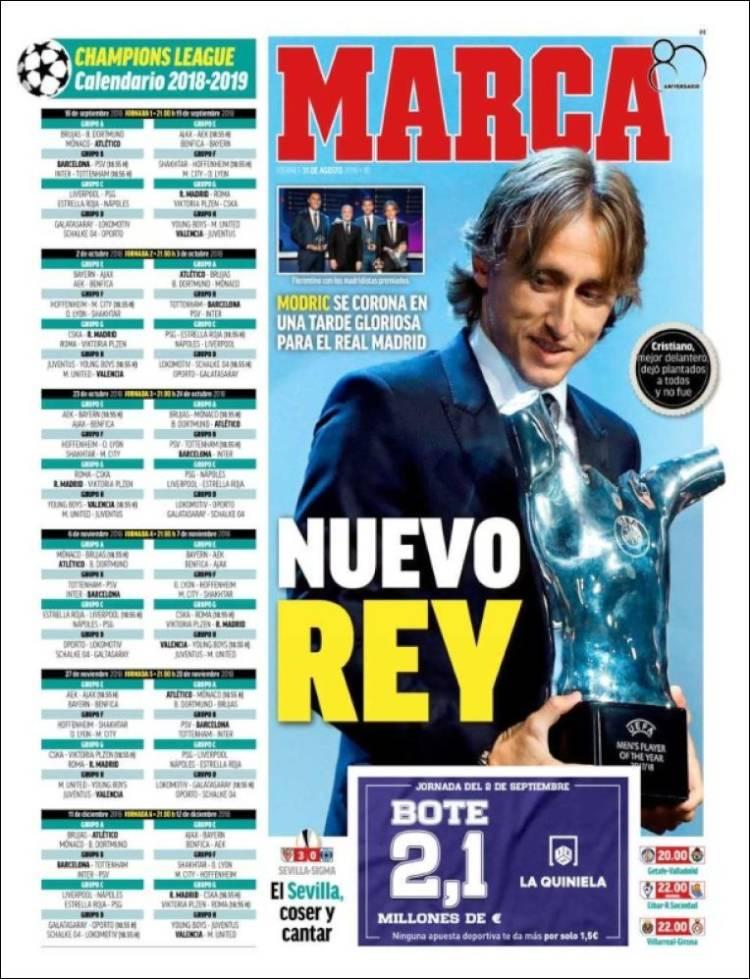 Revista presei sportive, 31.08.2018: FCSB și CFR Cluj, OUT din Europa; Modric îl bate pe Ronaldo în topul UEFA; Messi, în ”Grupa Morții”