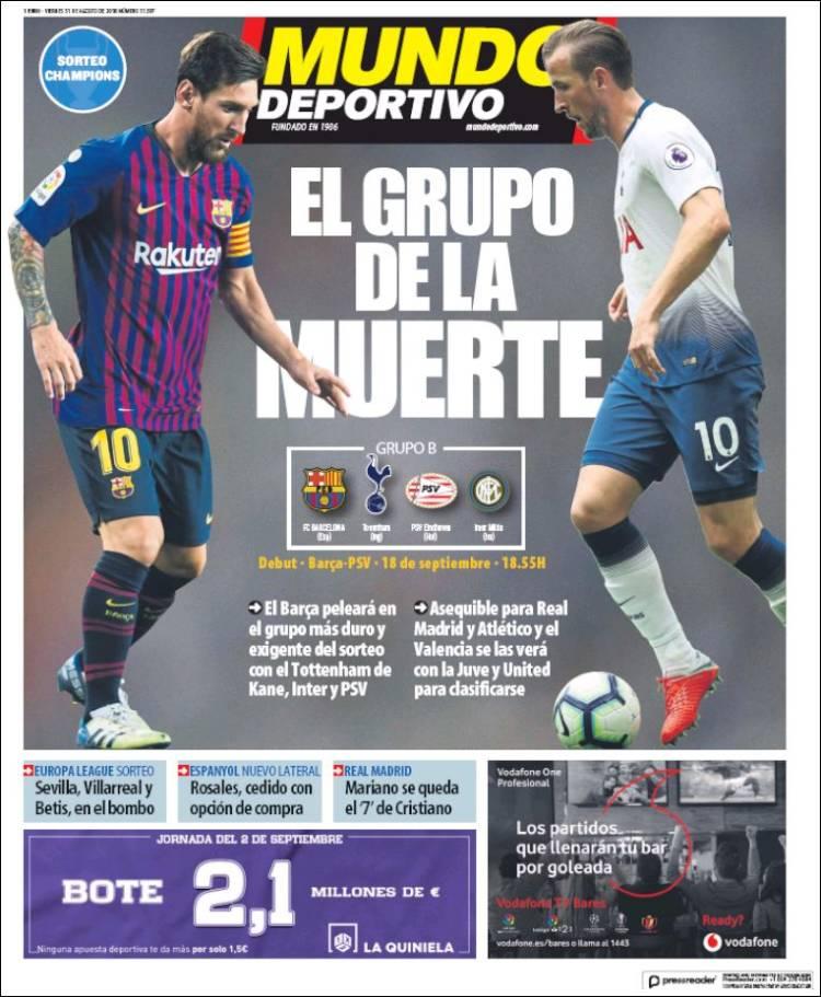 Revista presei sportive, 31.08.2018: FCSB și CFR Cluj, OUT din Europa; Modric îl bate pe Ronaldo în topul UEFA; Messi, în ”Grupa Morții”