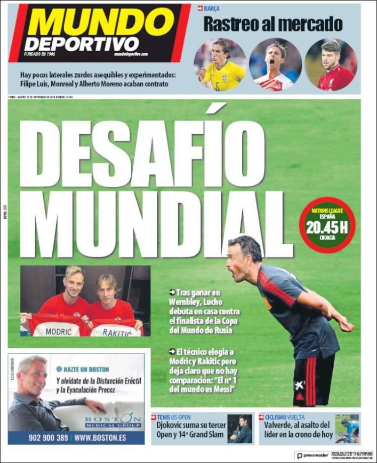 Revista presei sportive, 11.09.2018: România trăiește la seniori, iar la U21 joacă azi o nouă finală; Luis Enrique: ”Modric e bun, dar Messi e unic”