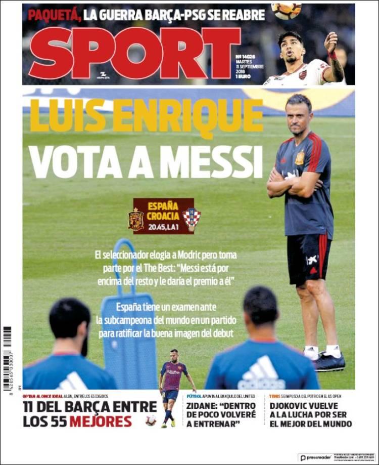 Revista presei sportive, 11.09.2018: România trăiește la seniori, iar la U21 joacă azi o nouă finală; Luis Enrique: ”Modric e bun, dar Messi e unic”